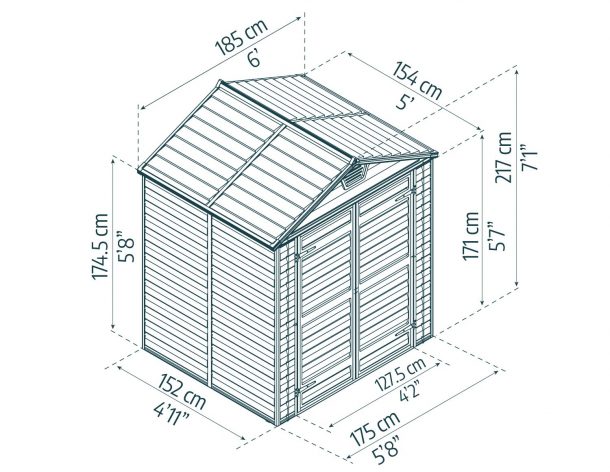 Zahradní domek Palram SkyLight 6x5 antracit GD705800 (obrázek 11)
