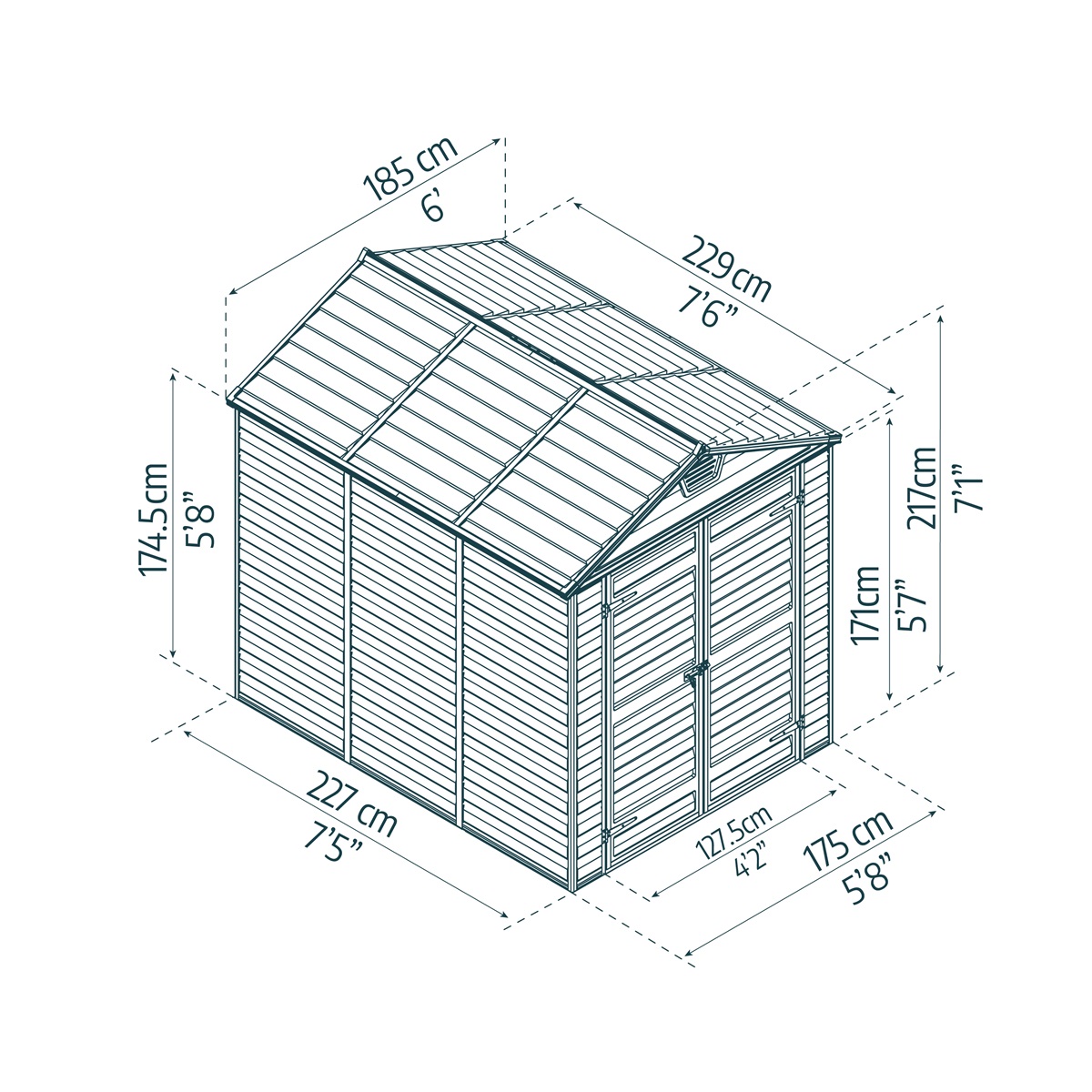 Zahradní domek Palram SkyLight 6x8 hnědý GD702297 (obrázek 8)