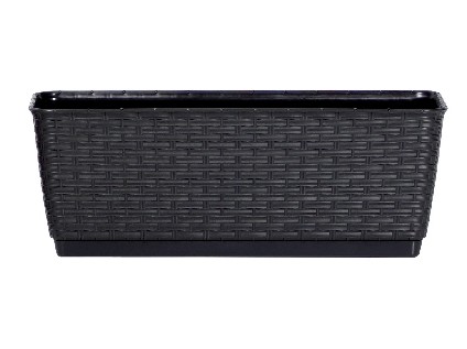 Truhlík s miskou RATOLLA P 49,2 x 17,2 cm, antracit MA344526