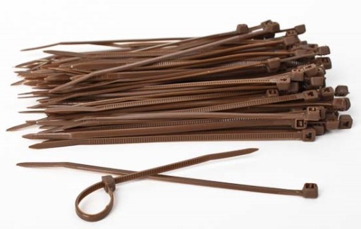 Plastové stahovací pásky 200 mm (100 ks), hnědá ZJSG03598BR