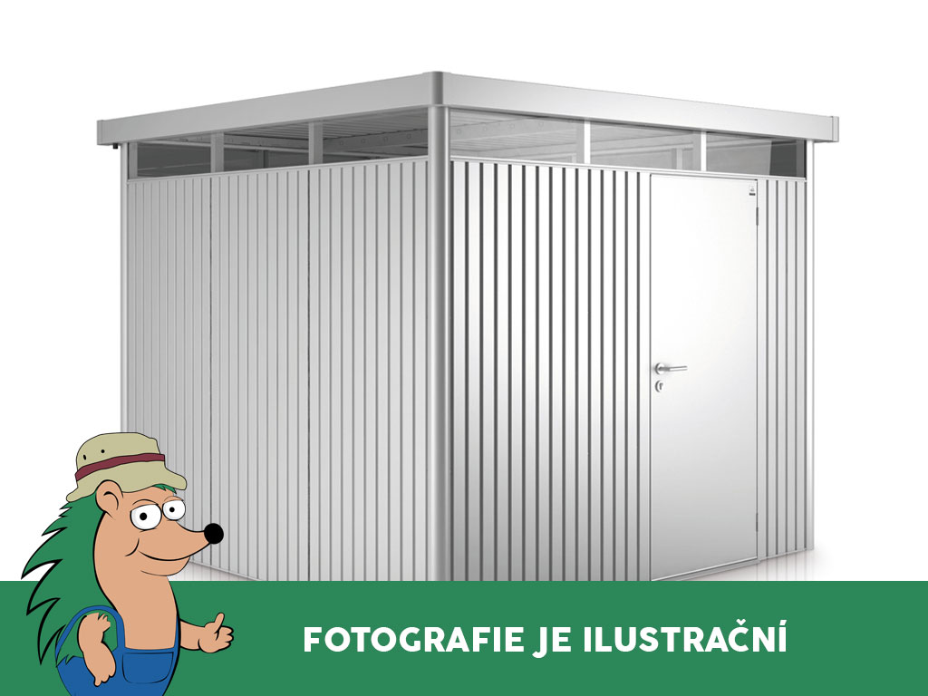 Domek na nářadí Biohort HIGHLINE H5, stříbrná, jednokřídlé dveře BH83060