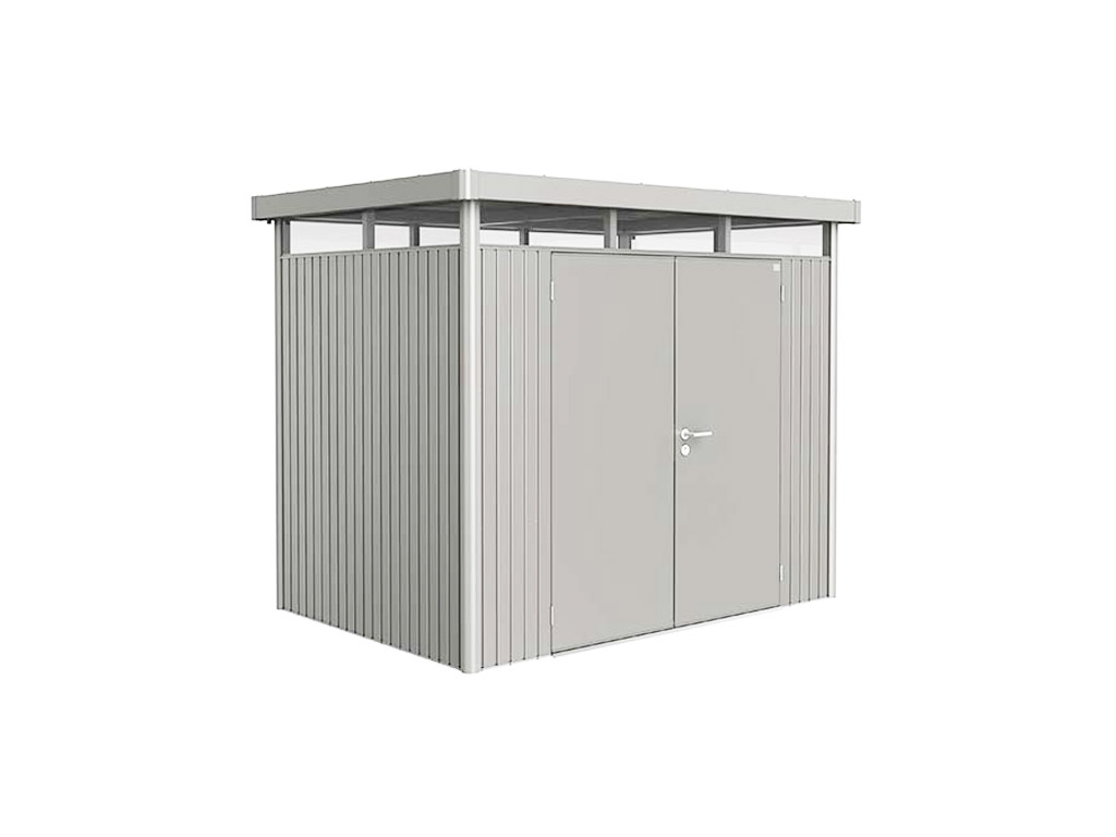 Domek na nářadí Biohort HIGHLINE H1, stříbrná, dvoukřídlé dveře BH83029