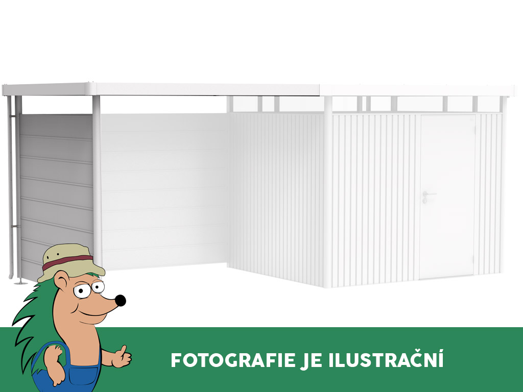 Domek na nářadí Biohort HIGHLINE H2 ve stříbrné barvě s dvoukřídlými dveřmi