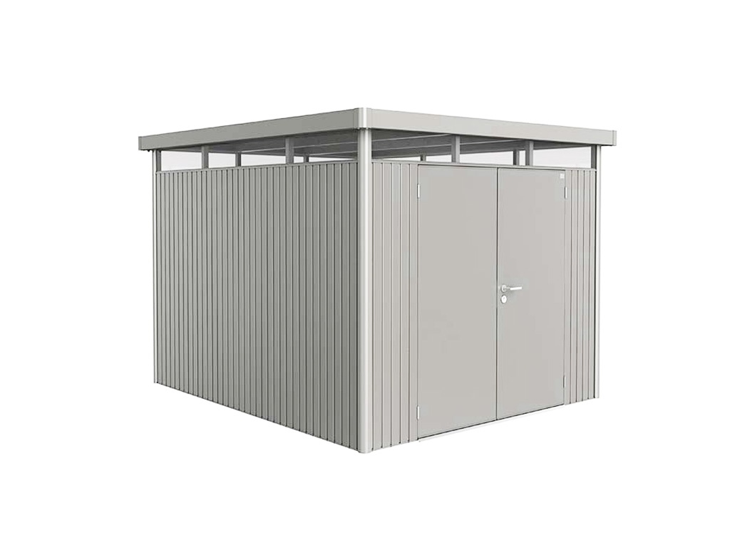 Domek na nářadí Biohort HIGHLINE H3, stříbrná, dvoukřídlé dveře BH83049