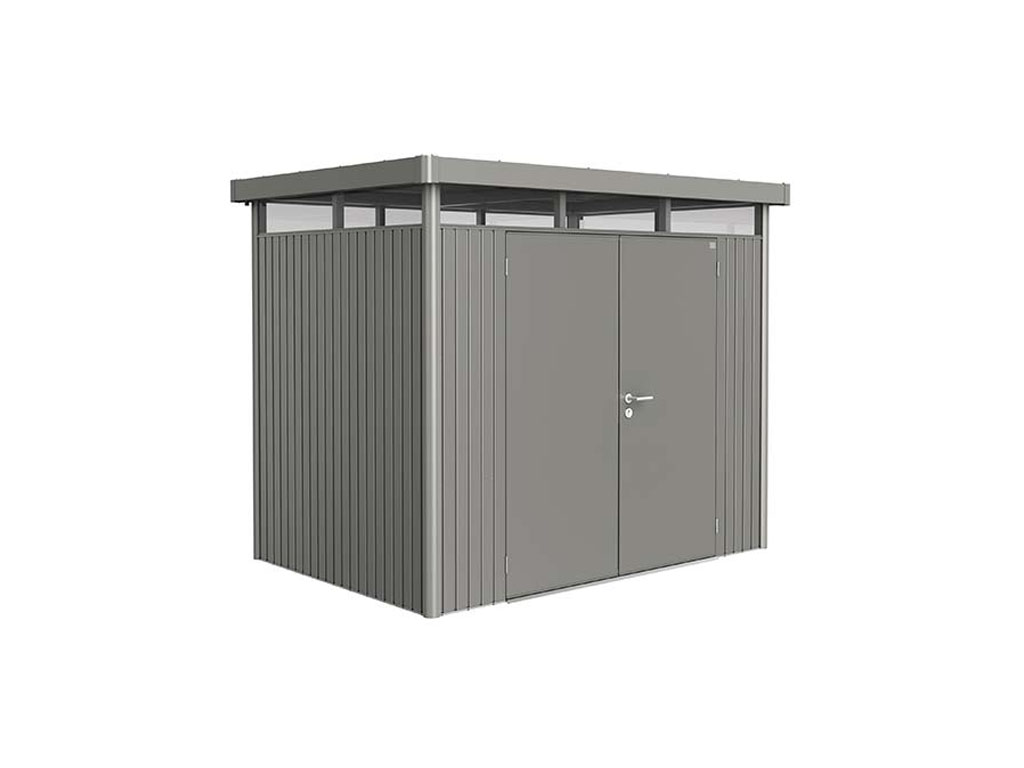 Domek na nářadí Biohort HIGHLINE H2, šedý křemen, dvoukřídlé dveře BH88039