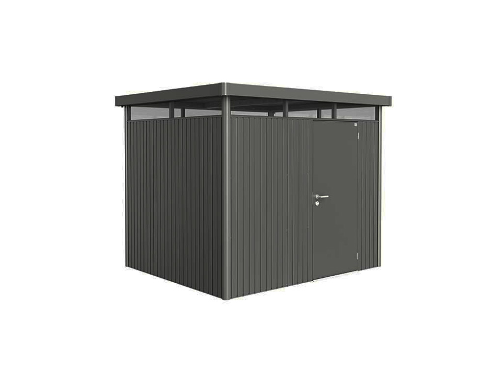 Domek na nářadí Biohort HIGHLINE H2, tmavě šedý, jednokřídlé dveře BH84030