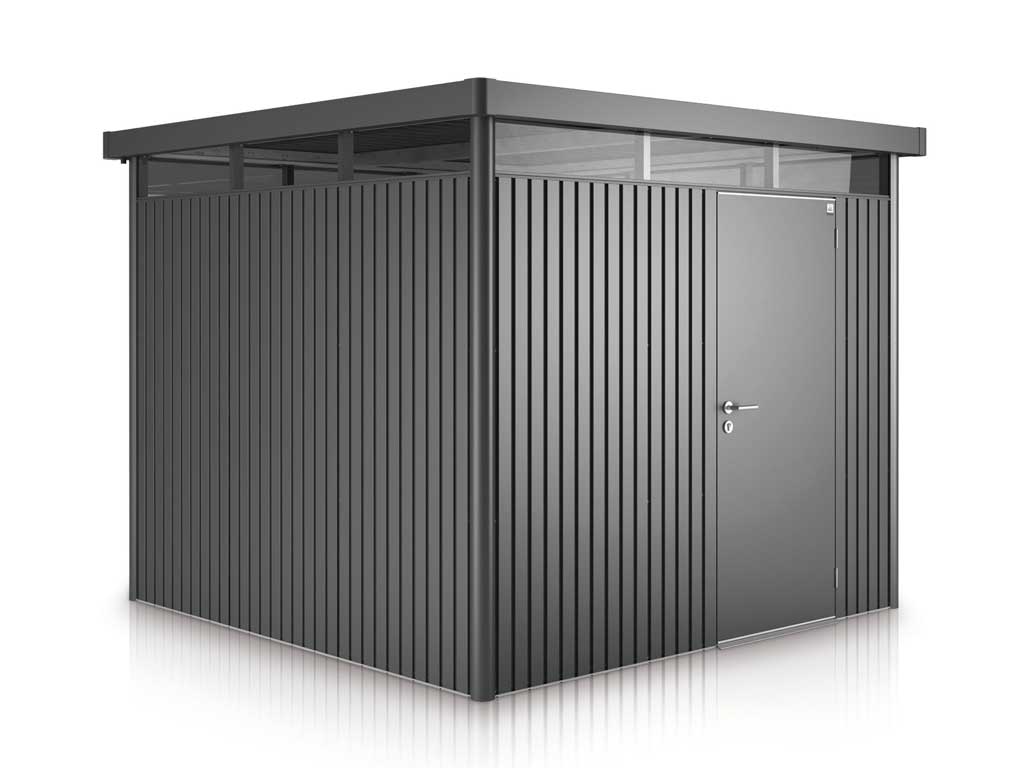 Domek na nářadí Biohort HIGHLINE® H4, tmavě šedý, jednokřídlé dveře