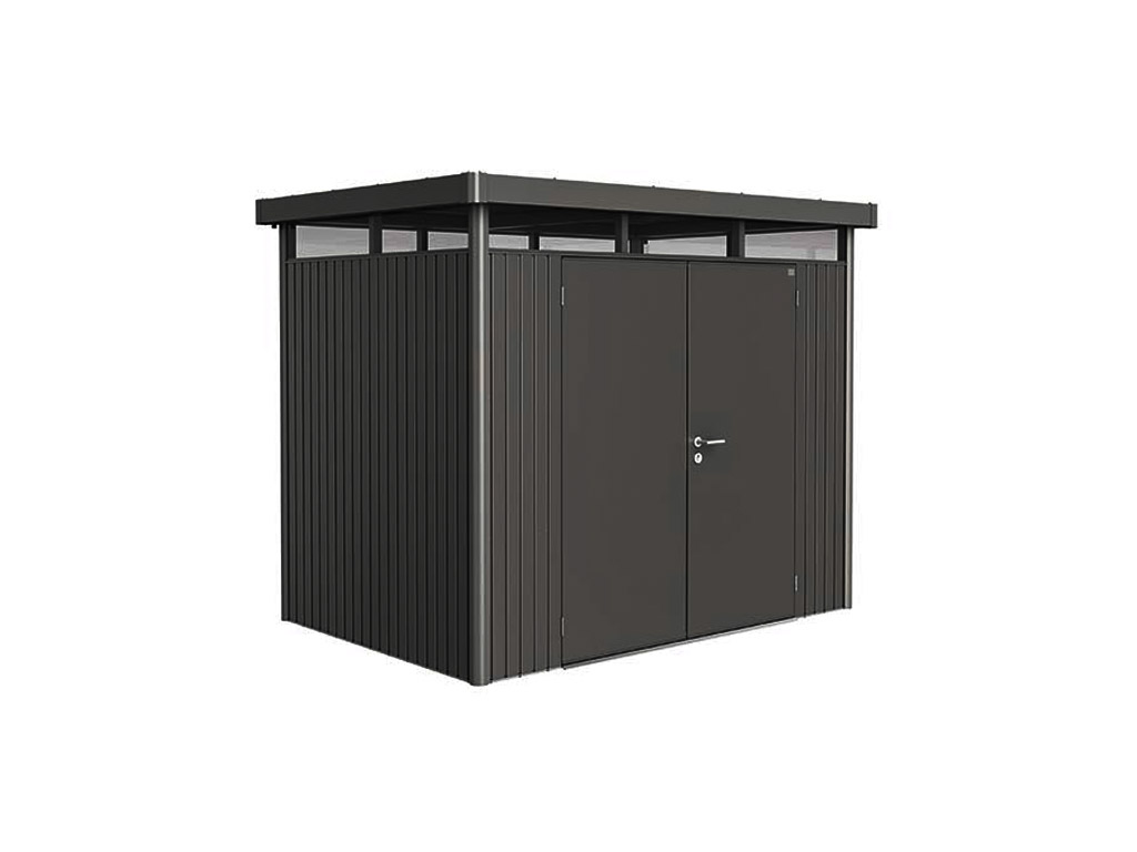 Domek na nářadí Biohort HIGHLINE H1, tmavě šedý, dvoukřídlé dveře BH84029