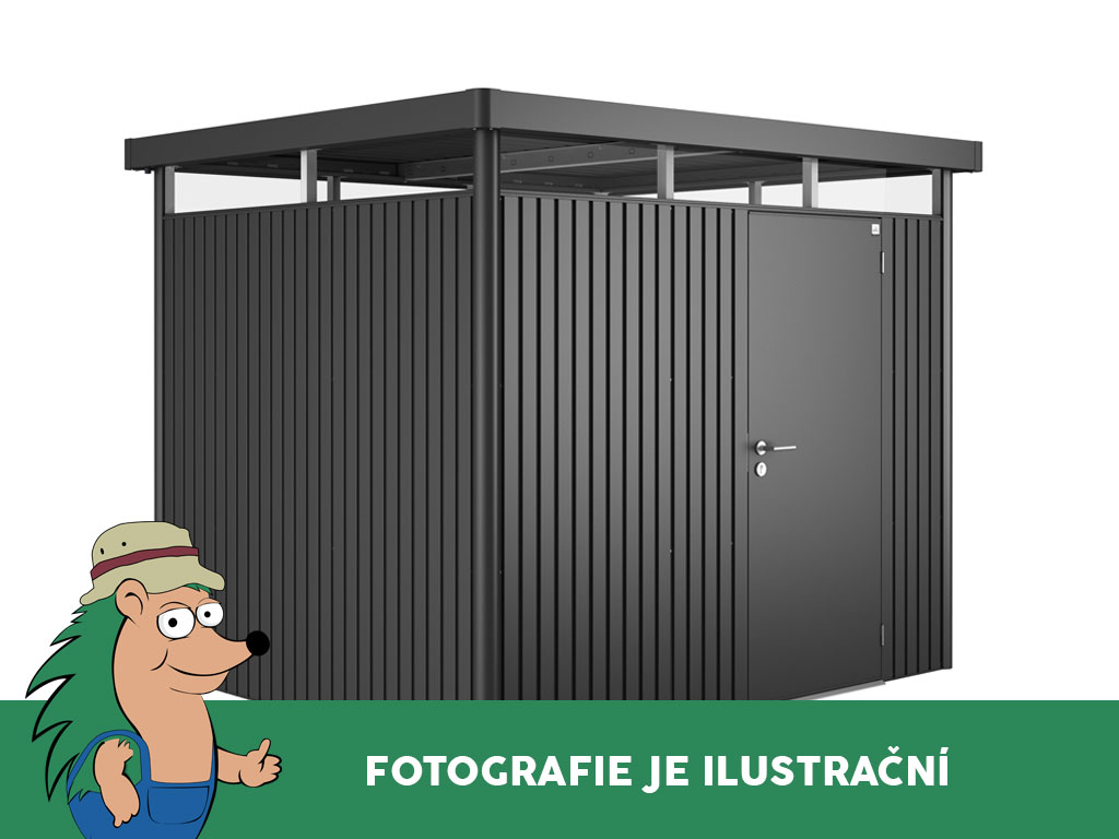 Domek na nářadí Biohort HIGHLINE® H3, tmavě šedý, dvoukřídlé dveře