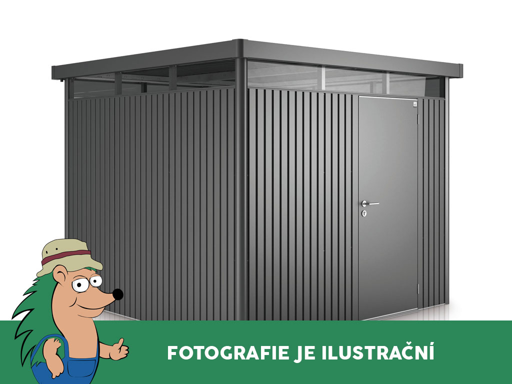 Domek na nářadí Biohort HIGHLINE® H4, tmavě šedý, dvoukřídlé dveře