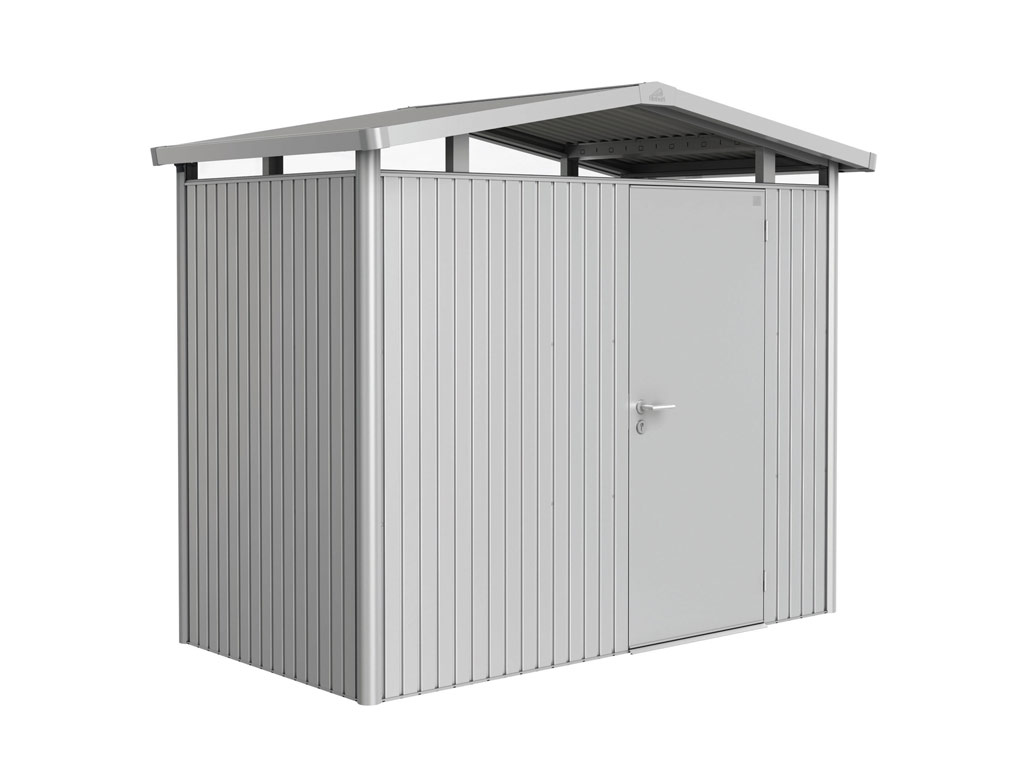 Domek na nářadí Biohort PANORAMA P1, stříbrná, jednokřídlé dveře BH13020