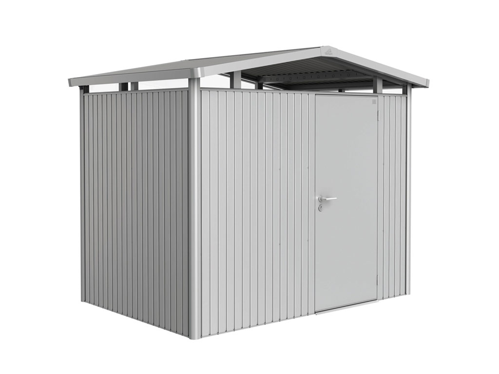 Domek na nářadí Biohort PANORAMA P2, stříbrná, jednokřídlé dveře BH13030