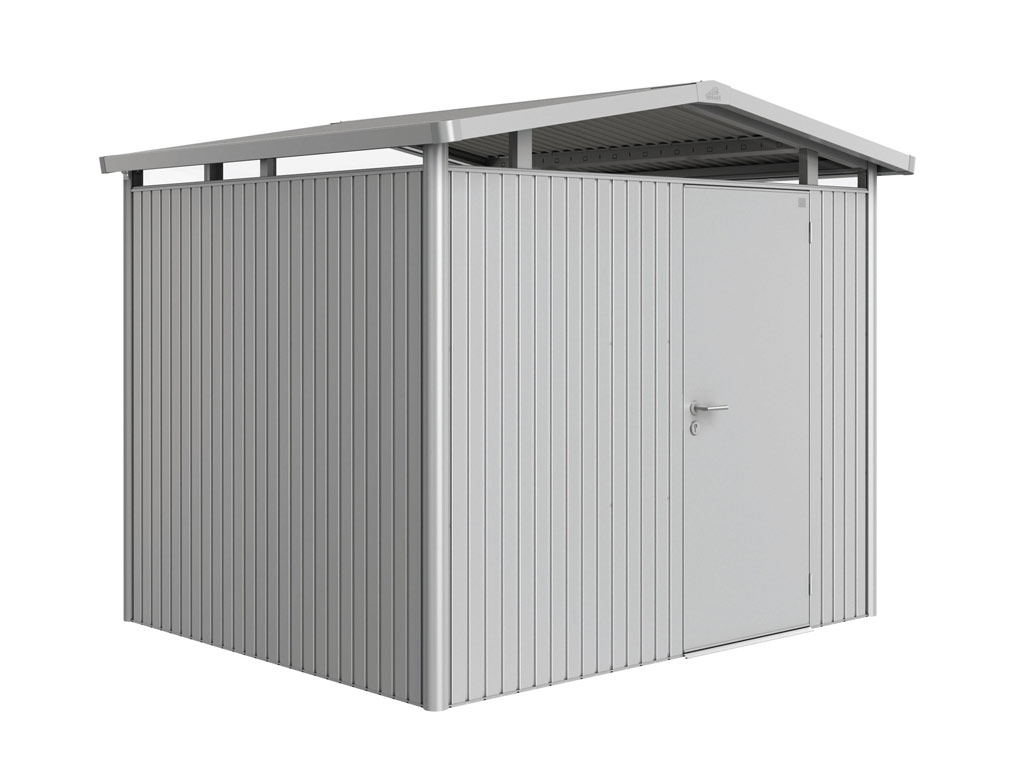 Domek na nářadí Biohort PANORAMA P3, stříbrná, jednokřídlé dveře BH13040