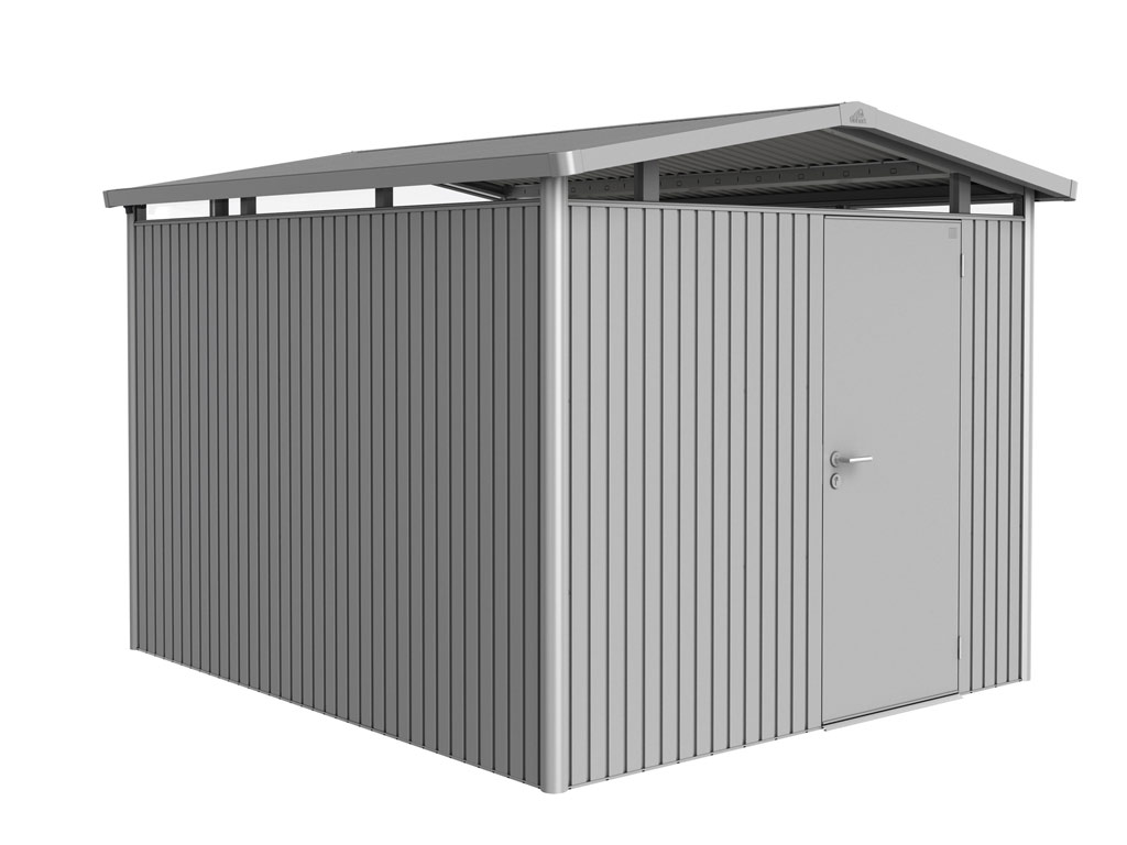 Domek na nářadí Biohort PANORAMA® P5, stříbrná, jednokřídlé dveře