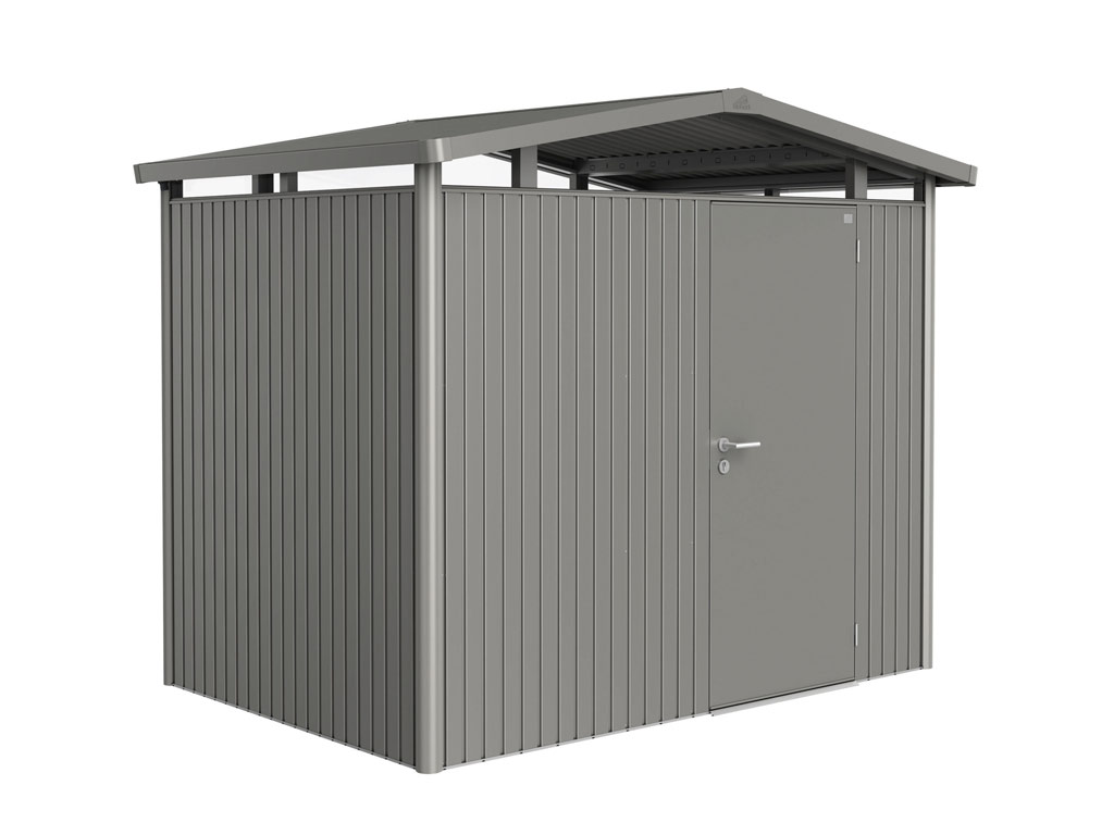 Domek na nářadí Biohort PANORAMA® P2, šedý křemen, jednokřídlé dveře