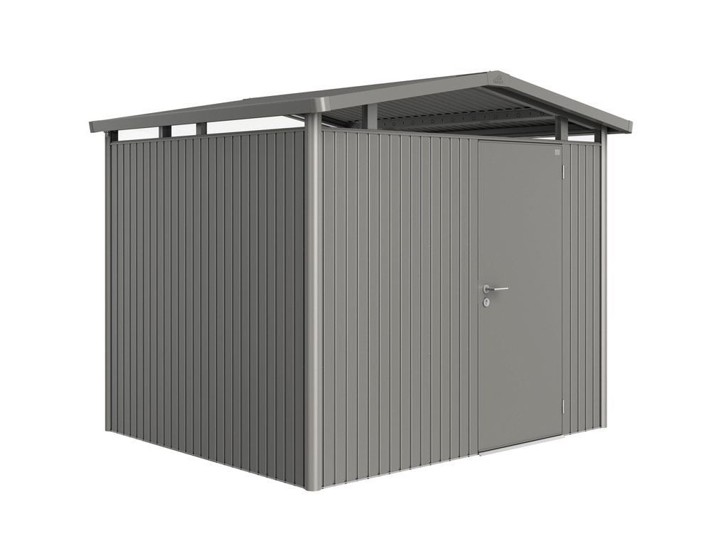 Domek na nářadí Biohort PANORAMA P3, šedý křemen, jednokřídlé dveře BH18040