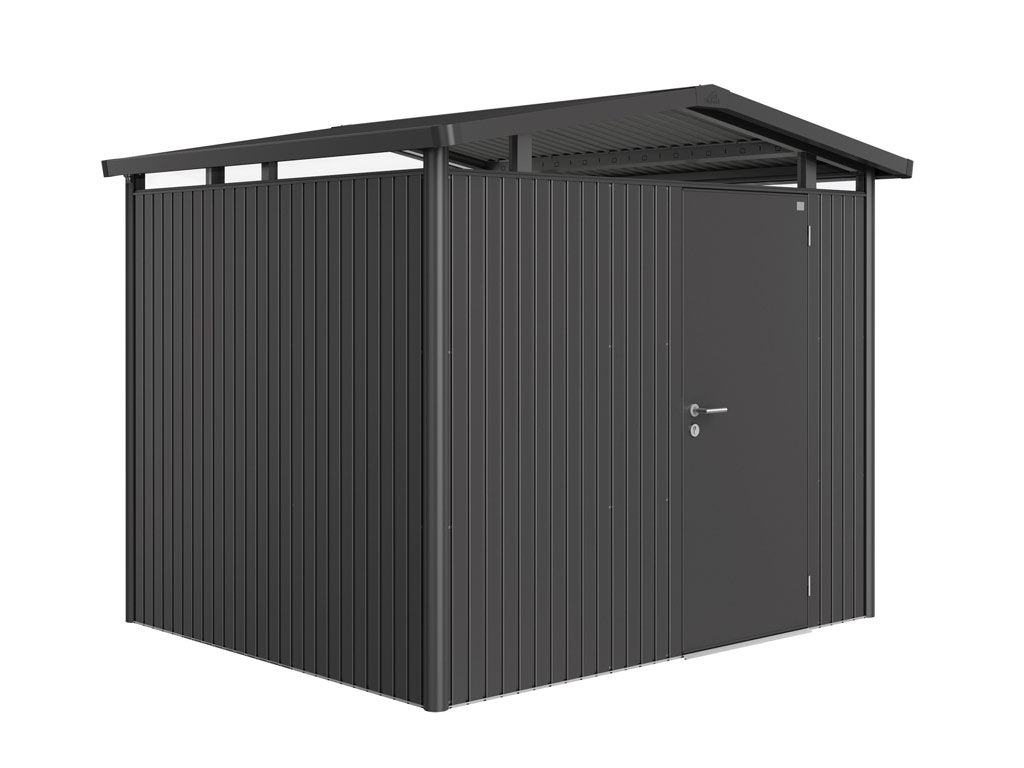 Domek na nářadí Biohort PANORAMA® P3, tmavě šedý, jednokřídlé dveře