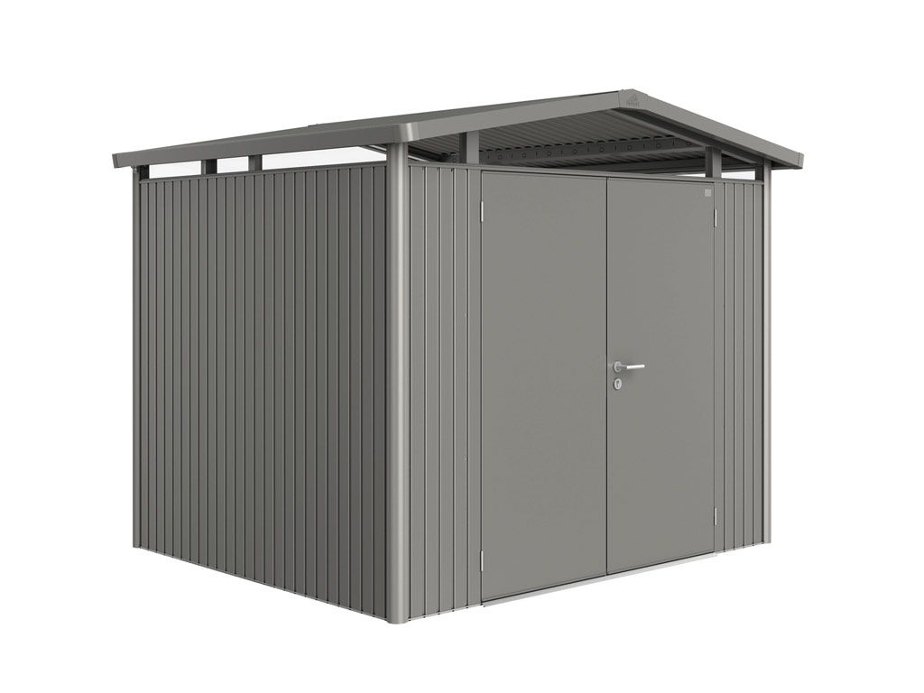 Domek na nářadí Biohort PANORAMA P3, šedý křemen, dvoukřídlé dveře BH18049