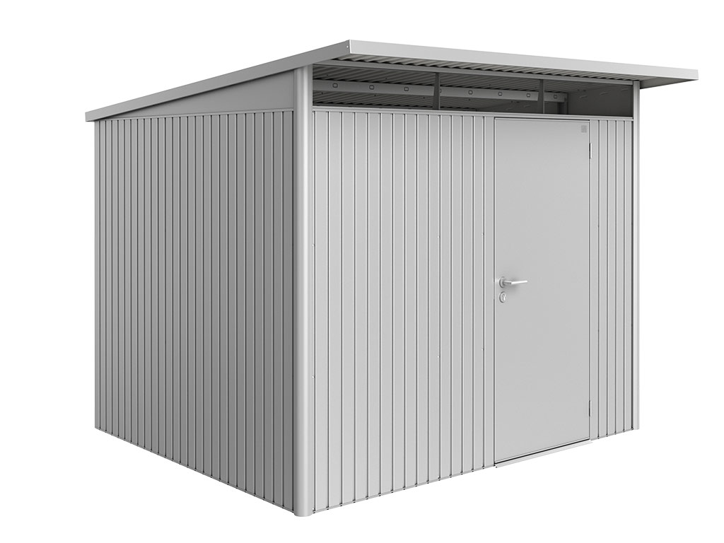 Domek na nářadí AVANTGARDE A6, stříbrná, jednokřídlé dveře BH15060
