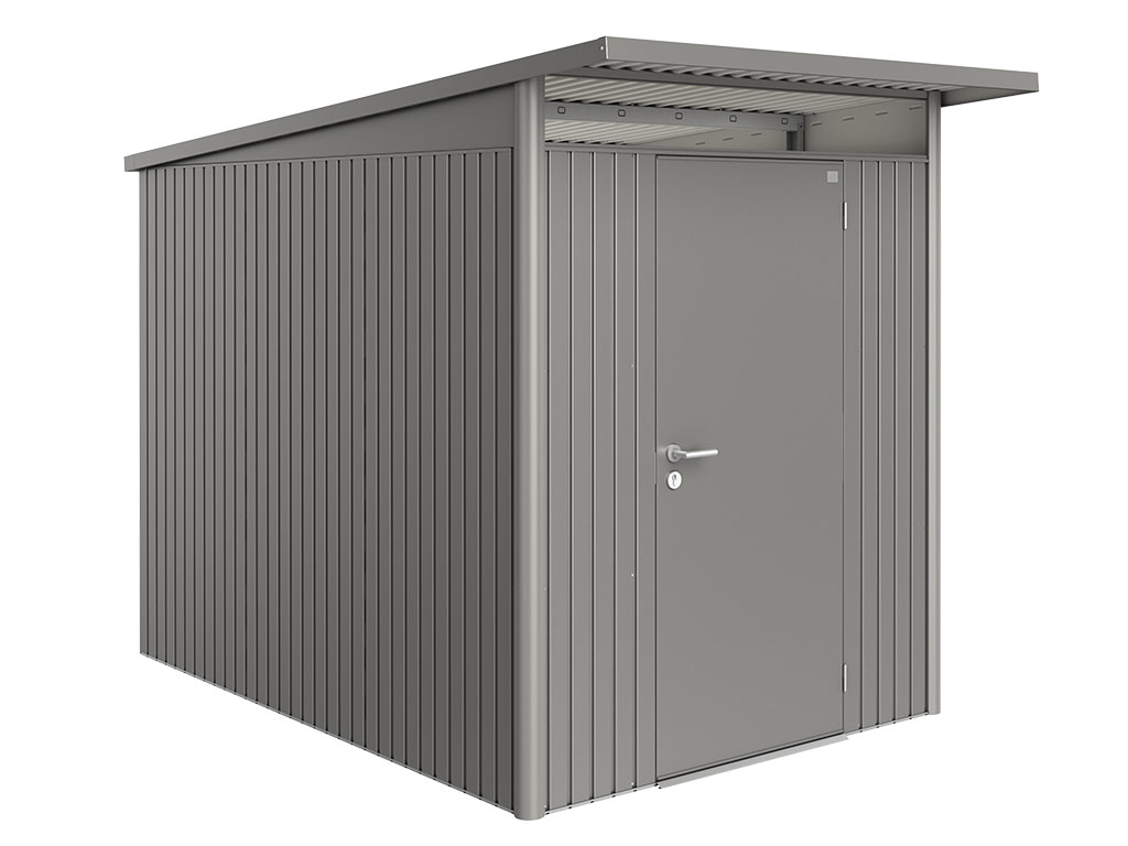 Domek na nářadí AVANTGARDE A3, šedý křemen, jednokřídlé dveře BH19030