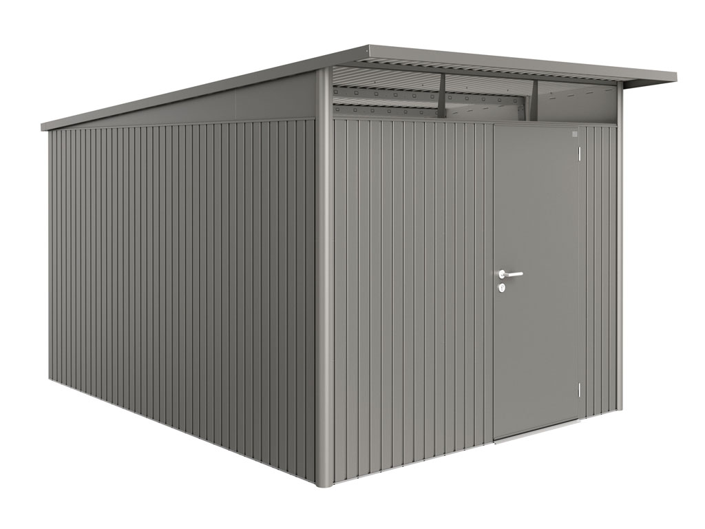 Domek na nářadí AVANTGARDE A8, šedý křemen, jednokřídlé dveře BH19080
