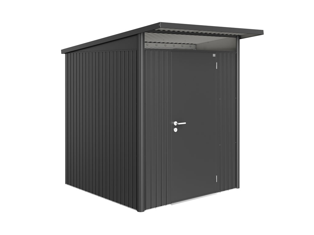 Domek na nářadí AVANTGARDE A1, šedá metalíza, jednokřídlé dveře BH17010