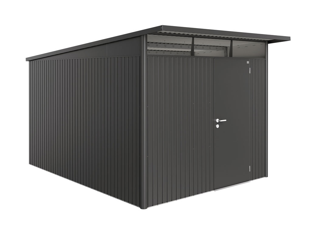 Biohort Domek na nářadí AVANTGARDE® A8, šedá metalíza, jednokřídlé dveře