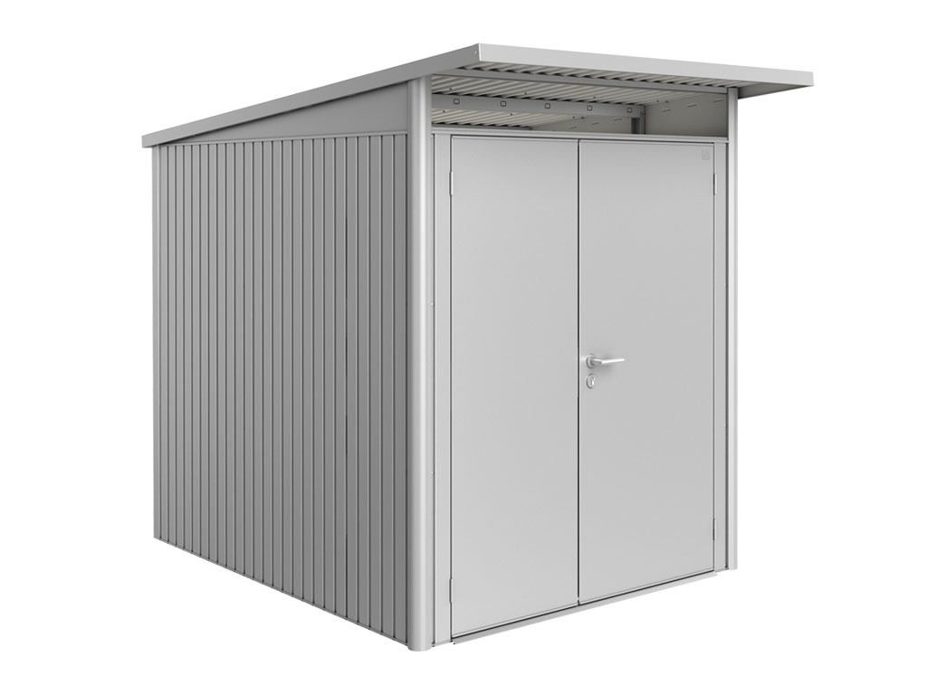 Domek na nářadí AVANTGARDE A2, stříbrná, dvoukřídlé dveře BH15029