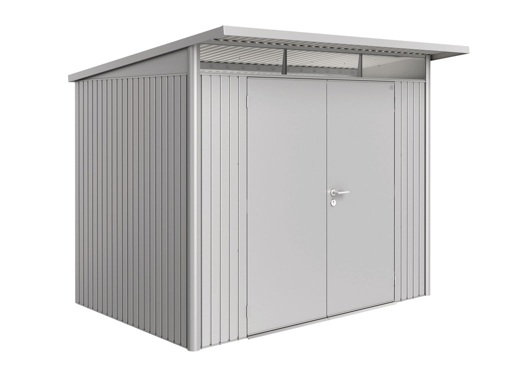Domek na nářadí AVANTGARDE A5, stříbrná, dvoukřídlé dveře BH15059