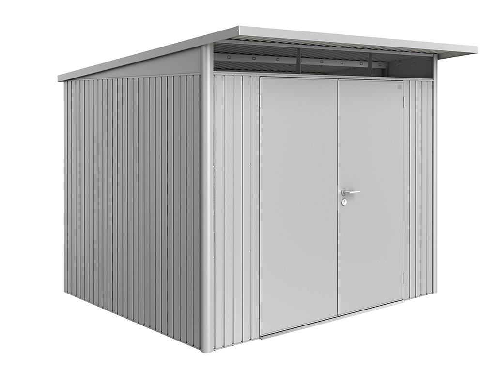 Domek na nářadí AVANTGARDE A6, stříbrná, dvoukřídlé dveře BH15069