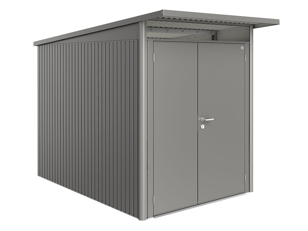 Domek na nářadí AVANTGARDE A3, šedý křemen, dvoukřídlé dveře BH19039