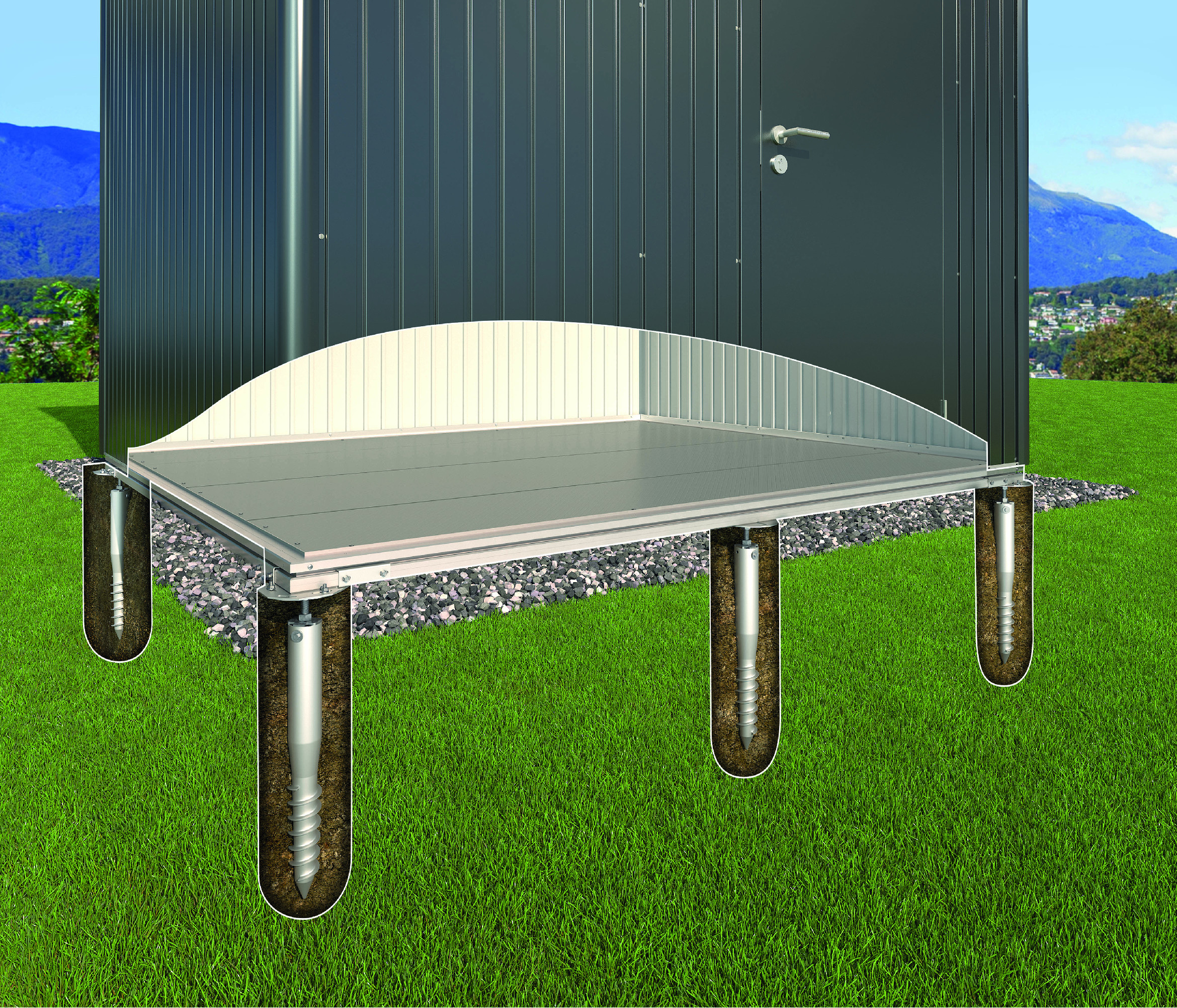 Biohort Základ na zemní vruty k domku EUROPA® 7