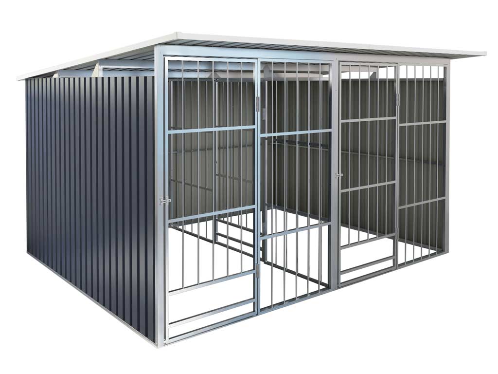 Kotec pro psa G21 KEN 886 - 322 x 275 cm, dvoumístný, šedý PE63900594