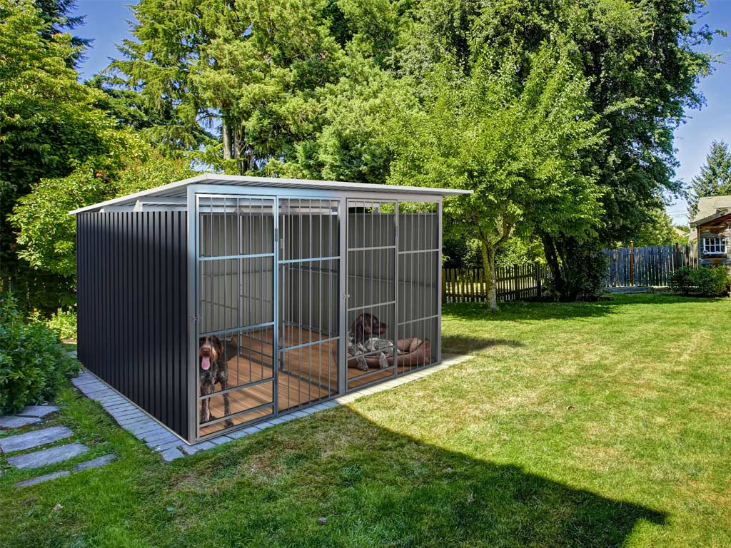 Kotec pro psa G21 KEN 886 - 322 x 275 cm, dvoumístný, šedý PE63900594 - Obrázek 2