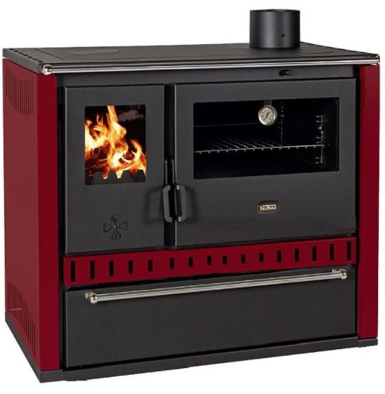 Sporák na tuhá paliva PRITY GT FI S DR, nerezová trouba, bordó HO988