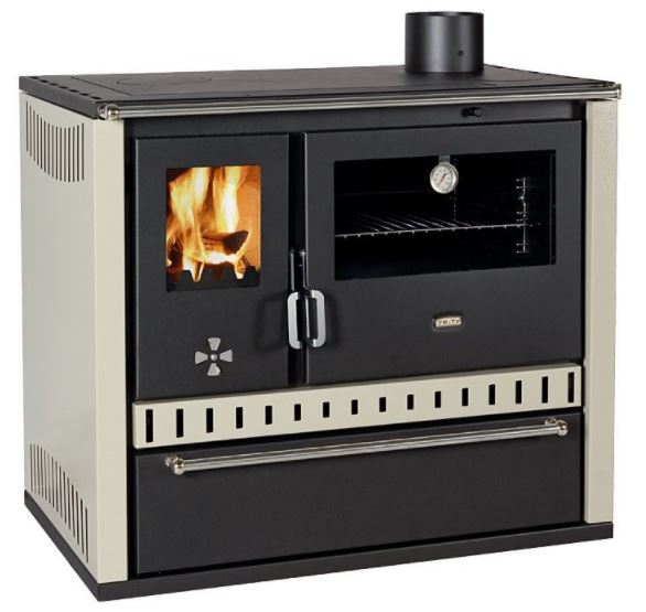 Sporák na tuhá paliva PRITY GT FI S DR, nerezová trouba, slonová kost HO986