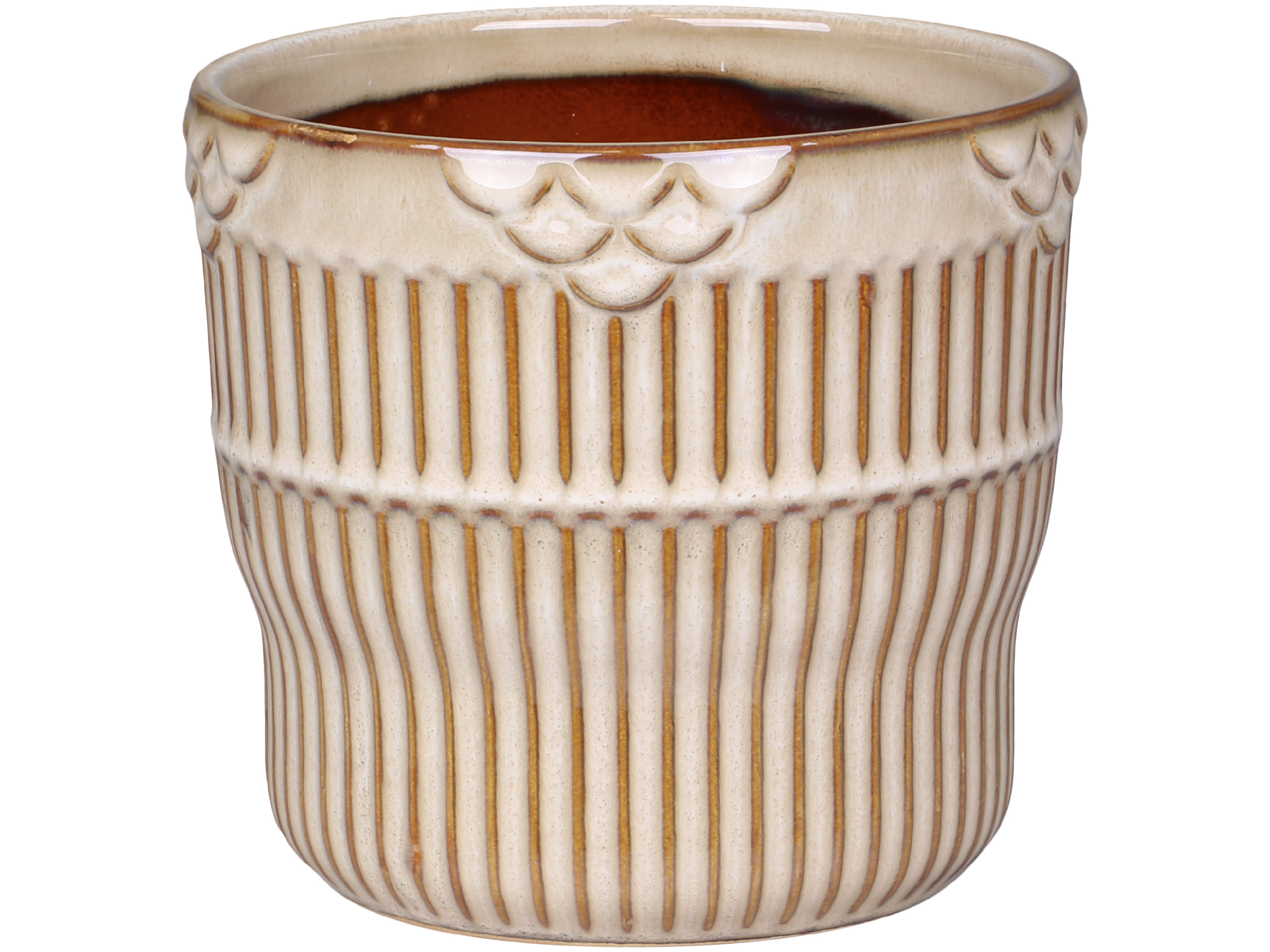 Obal na květiny Nimes vzor drážky průměr 14 cm CH65482-15