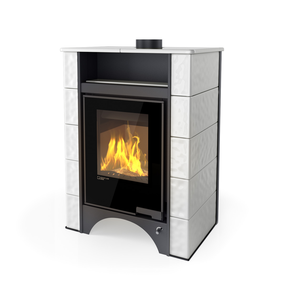 Kachlová kamna s výměníkem AQUAFLAM VARIO PERU 11/5kW, kachle bílá FLHSF34-111