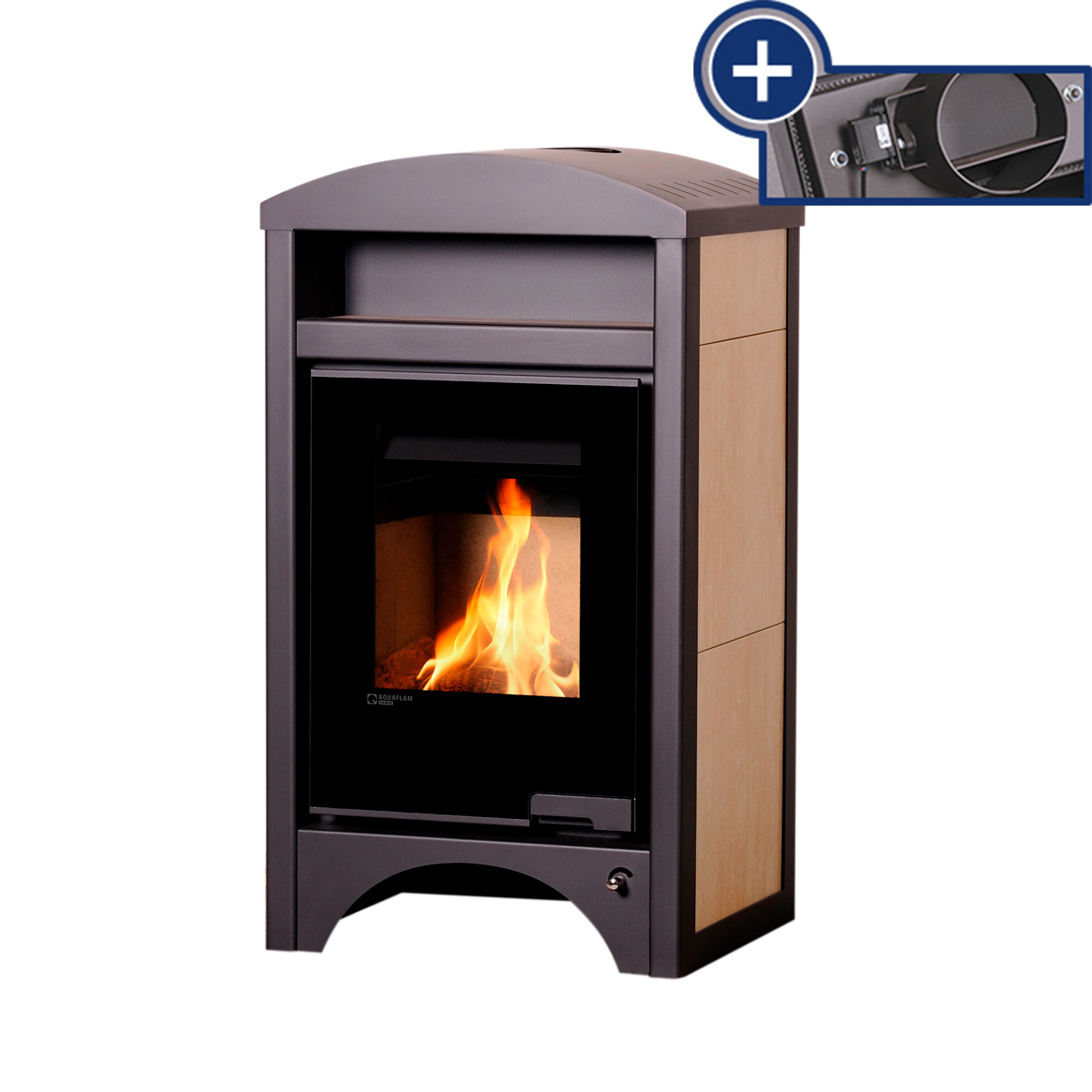 Kamna s výměníkem AQUAFLAM VARIO BARMA 11/5kW dlažba Javor, elektronická regulace FLHSF34-049