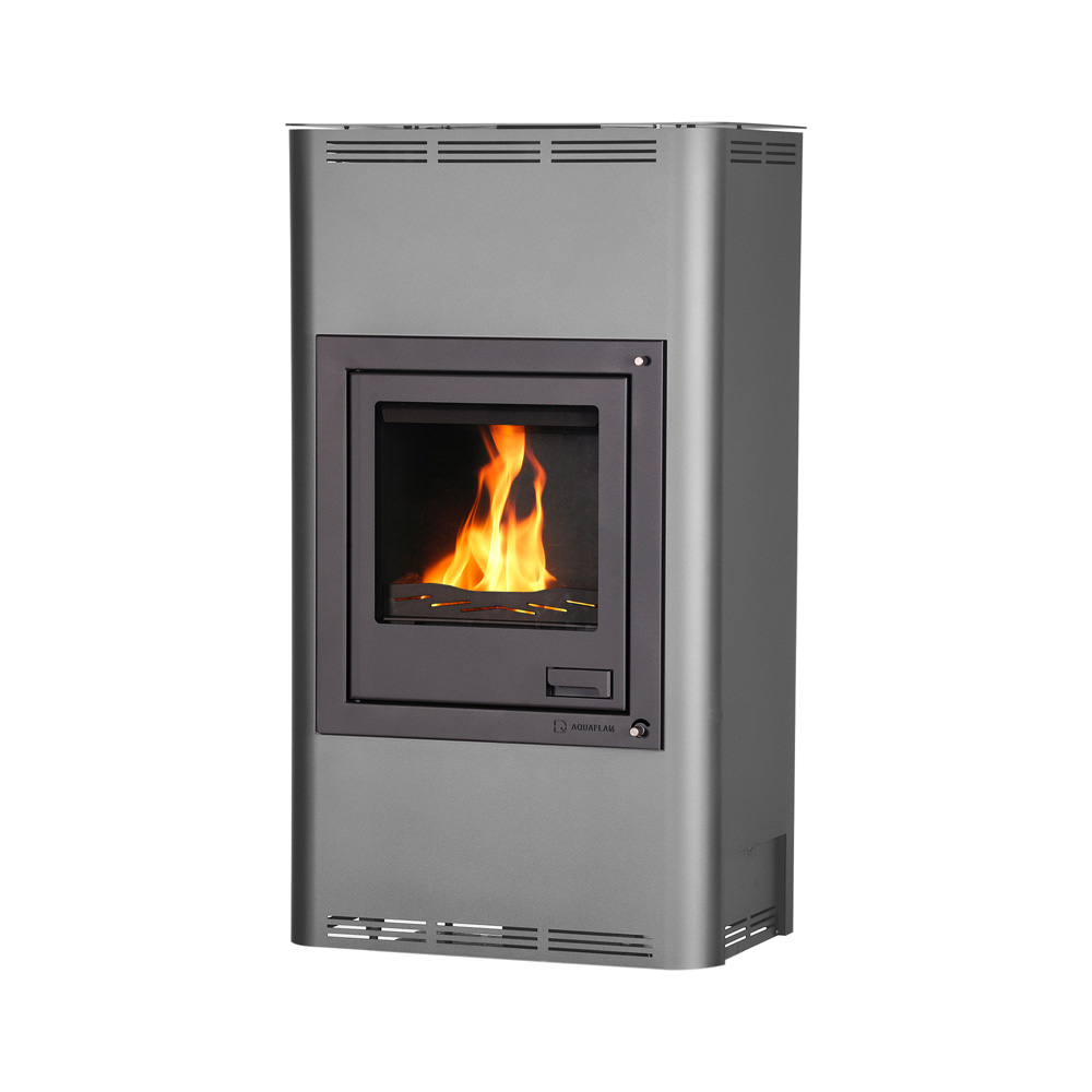 Kamna s výměníkem AQUAFLAM 17, šedá, manuální regulace FLHSF29-017