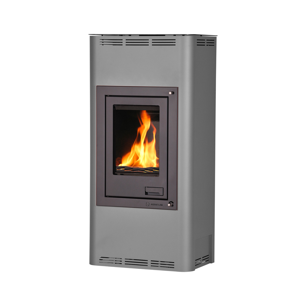 Kamna s výměníkem AQUAFLAM 12, šedá, základní regulace FLHSF29-015