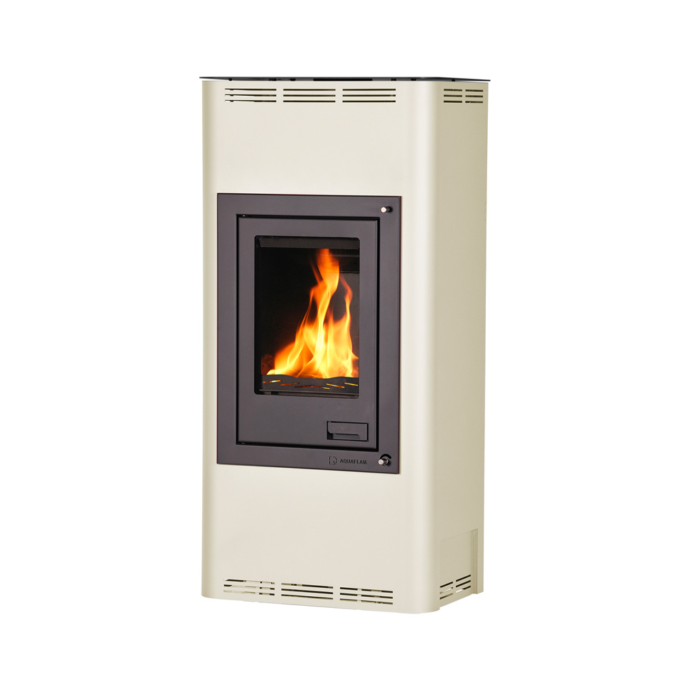 Kamna s výměníkem AQUAFLAM 12, krémová, automatická regulace FLHSF29-025