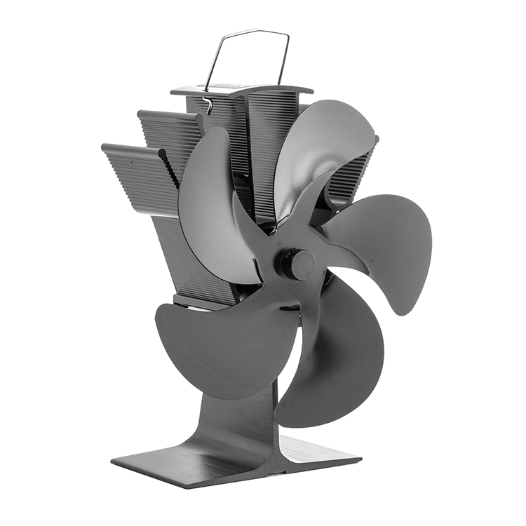 Ventilátor na kamna FLAMINGO pětilopatkový, černý FLHSF17-269