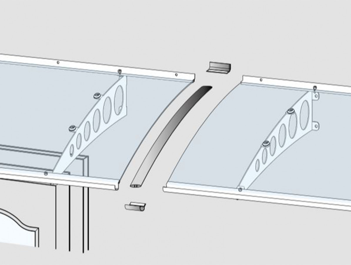 Spojovací díl pro stříšky PT/G, PT/GR, PT/ET - nerez GU7200903
