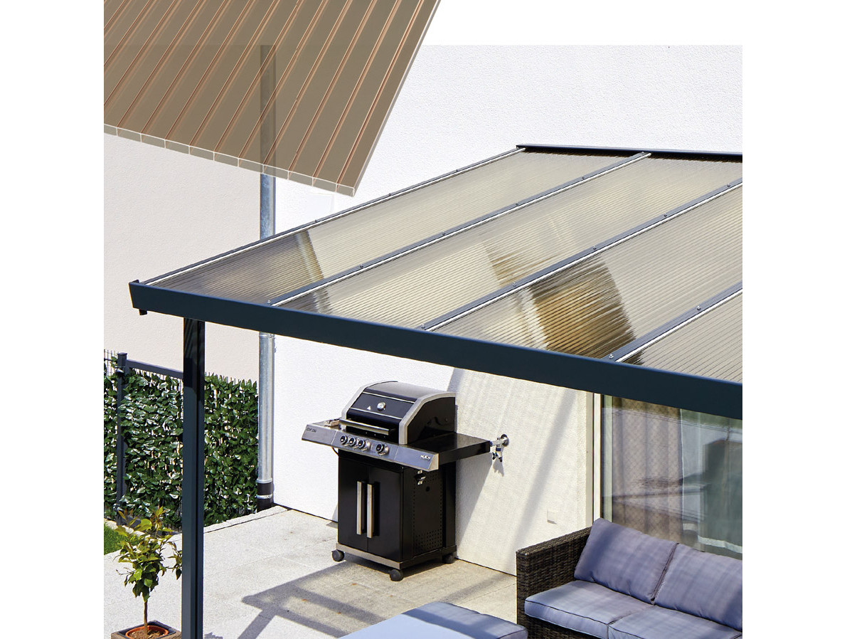 Hliníková pergola Terrassendach Premium 3,09 x 3,06 M - bronzový akryl / antracit GU4295112X