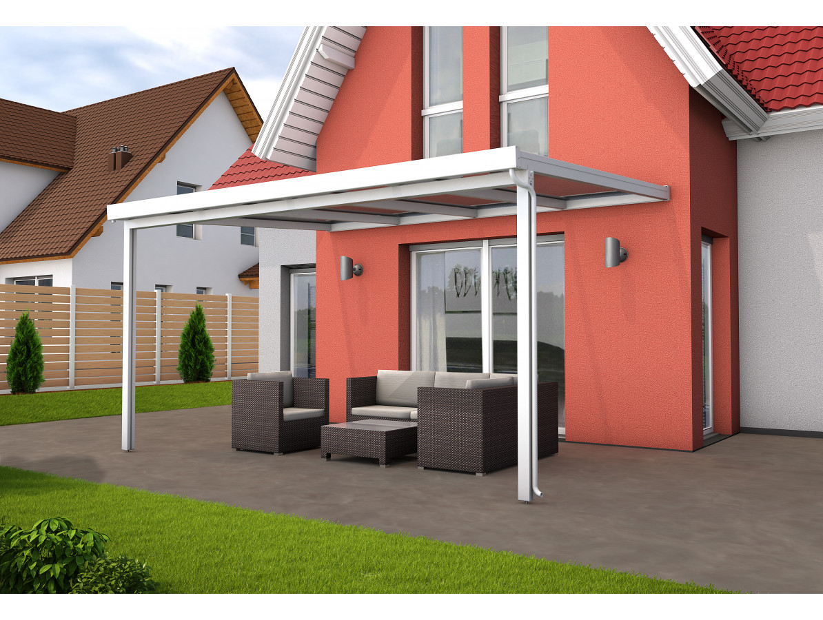 Hliníková pergola Terrassendach Premium 3,09 x 3,06 m - čirý akryl / bílá GU4295009X (obrázek 3)