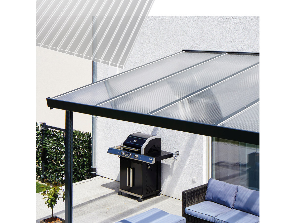 Hliníková pergola Terrassendach Premium 3,09 x 3,06 m - čirý polykarbonát / bílá GU4295003X (obrázek 4)