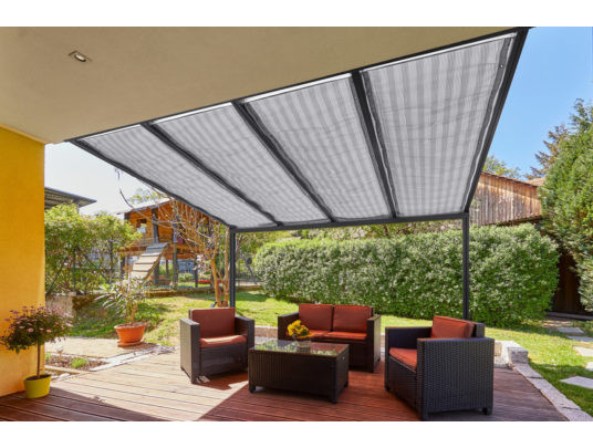 Hliníková pergola Terrassendach Premium 3,09 x 3,06 m - čirý polykarbonát s pruhy / bílá GU4295007X (obrázek 5)