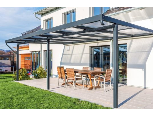 Hliníková pergola Terrassendach Premium 4,10 x 3,06 m - čirý polykarbonát s pruhy / antracit GU4295125X (obrázek 4)