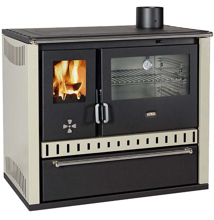 Sporák na tuhá paliva s výměníkem PRITY GT W10 FI S DR, slonová kost HO7147